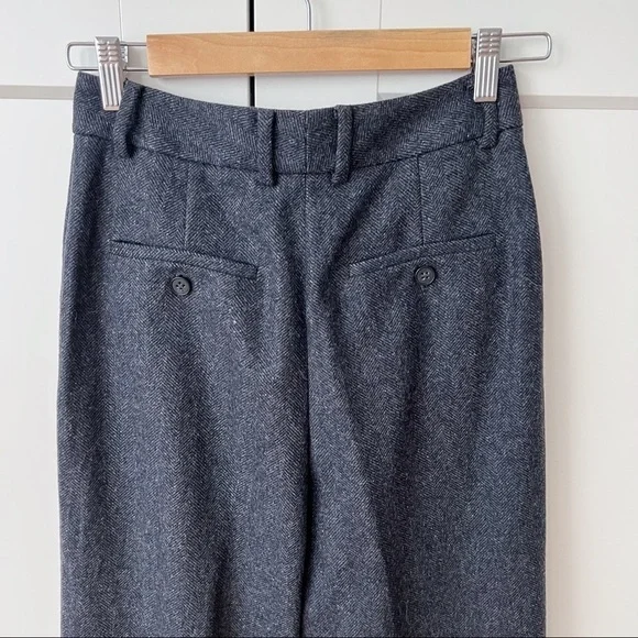Theory Wool Blend Rumi Gray Pleat Front Wide Leg Trouser Pants sz.00 NWT